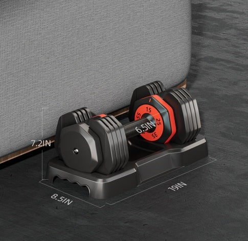 55LB 5-in-1 Adjustable Dumbbell Set - Ideal for Full-Body Home Gym Workouts