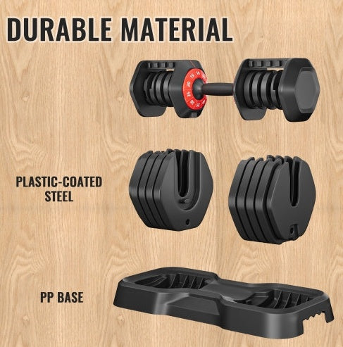 55LB 5-in-1 Adjustable Dumbbell Set - Ideal for Full-Body Home Gym Workouts